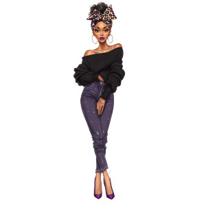 Confident Woman Illustration Vinyl Car Decal Sticker – Waterproof & UV-Resistant 3.4133333333333336"