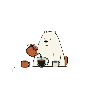 Cartoon Bear Coffee V2 Vinyl Car Decal Sticker – Waterproof & UV-Resistant 3.4133333333333336"