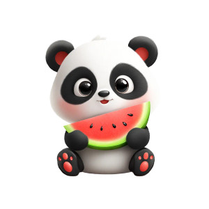Cute Panda Eating V6 Vinyl Car Decal Sticker – Waterproof & UV-Resistant 3.4133333333333336"