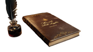 Leather-Bound Book Vinyl Car Decal Sticker – Waterproof & UV-Resistant 5.4