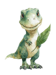 Baby T-Rex Illustration Vinyl Car Decal Sticker – Waterproof & UV-Resistant 8.213333333333333"