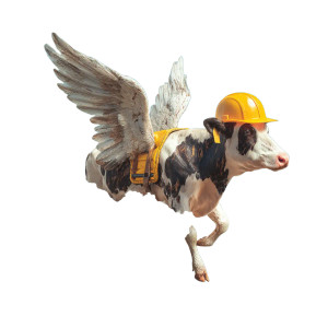 Flying Cow Worker Vinyl Car Decal Sticker – Waterproof & UV-Resistant 3.4133333333333336" Flying Cow Worker Vinyl Car Decal Sticker – Waterproof & UV-Resistant 3.4133333333333336"