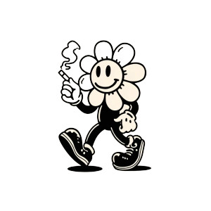 Vintage Flower Mascot Vinyl Car Decal Sticker – Waterproof & UV-Resistant 6.826666666666667"