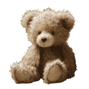 Sepia Teddy Bear Vinyl Car Decal Sticker – Waterproof & UV-Resistant 3.4133333333333336"