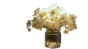 White Flowers Vase Vinyl Car Decal Sticker – Waterproof & UV-Resistant 2.72"