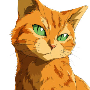 Anime Orange Cat Vinyl Car Decal Sticker – Waterproof & UV-Resistant 3.4133333333333336"