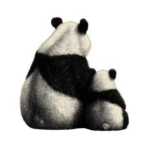 Big And Little Panda Vinyl Car Decal Sticker – Waterproof & UV-Resistant 3.4133333333333336"