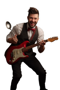 Guitarist With Ladle Vinyl Car Decal Sticker – Waterproof & UV-Resistant 4.4
