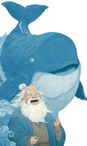 Laughing Zhuangzi Whale Vinyl Car Decal Sticker – Waterproof & UV-Resistant 4.746666666666667"
