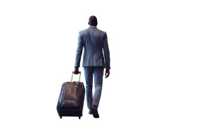 Businessman Entering Hotel Vinyl Car Decal Sticker – Waterproof & UV-Resistant 5.97333333333333