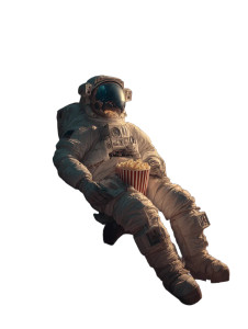 Astronaut At Cinema Vinyl Car Decal Sticker – Waterproof & UV-Resistant 8.213333333333333"