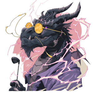 Golfing Dragon Vinyl Car Decal Sticker – Waterproof & UV-Resistant 3.4133333333333336"