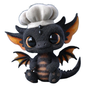 Cute Chef Dragon Vinyl Car Decal Sticker – Waterproof & UV-Resistant 6.826666666666667"