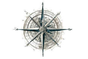Old Compass Rose Vinyl Car Decal Sticker – Waterproof & UV-Resistant 5.97333333333333