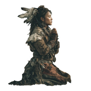 Mongolian Shaman Prayer Vinyl Car Decal Sticker – Waterproof & UV-Resistant 3.4133333333333336"