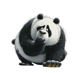 Comical Panda Drawing V2 Vinyl Car Decal Sticker – Waterproof & UV-Resistant 3.4133333333333336"