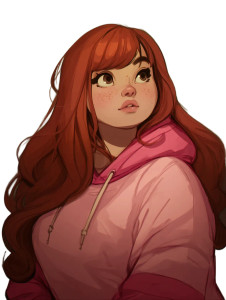 Crimson-Haired Teen Vinyl Car Decal Sticker – Waterproof & UV-Resistant 4.1066666666666665"