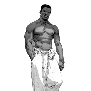 African Anime Male Vinyl Car Decal Sticker – Waterproof & UV-Resistant 3.4133333333333336"