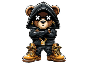 Gangsta Teddy Bear V2 Vinyl Car Decal Sticker – Waterproof & UV-Resistant 6.1866666666666665"