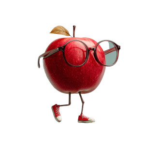 Apple With Legs Vinyl Car Decal Sticker – Waterproof & UV-Resistant 3.4133333333333336"