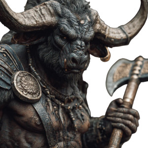 Dark Minotaur Axe Vinyl Car Decal Sticker – Waterproof & UV-Resistant 3.4133333333333336"