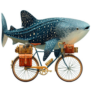 Whale Shark Cyclist Vinyl Car Decal Sticker – Waterproof & UV-Resistant 6.826666666666667" Whale Shark Cyclist Vinyl Car Decal Sticker – Waterproof & UV-Resistant 6.826666666666667"