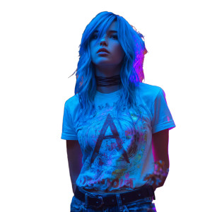 Neon Blue Hair Girl Vinyl Car Decal Sticker – Waterproof & UV-Resistant 3.4133333333333336"