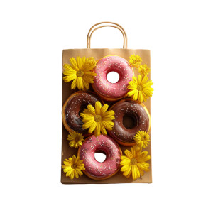 Colorful Donuts Bag Vinyl Car Decal Sticker – Waterproof & UV-Resistant 3.4133333333333336"