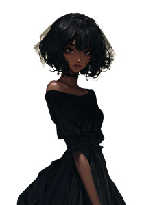 Anime Widow Girl V2 Vinyl Car Decal Sticker – Waterproof & UV-Resistant 4.1066666666666665"