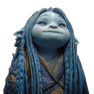 Blue Impish Humanoid Vinyl Car Decal Sticker – Waterproof & UV-Resistant 3.4133333333333336"