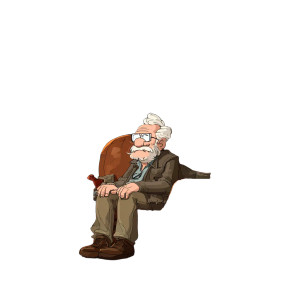 Old Man Watching Tv V3 Vinyl Car Decal Sticker – Waterproof & UV-Resistant 3.4133333333333336"