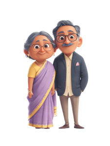 Pixar-Style Elderly Couple Vinyl Car Decal Sticker – Waterproof & UV-Resistant 8.213333333333333"