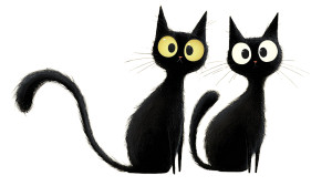 Cartoon Black Cats V2 Vinyl Car Decal Sticker – Waterproof & UV-Resistant 2.72"