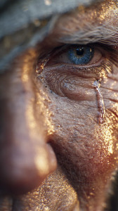 Elderly Tearful Portrait Vinyl Car Decal Sticker – Waterproof & UV-Resistant 9.706666666666667"