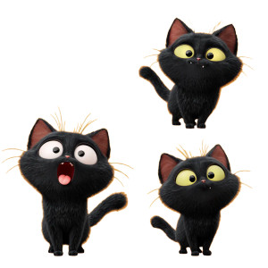 Cute Animated Cats Vinyl Car Decal Sticker – Waterproof & UV-Resistant 3.4133333333333336"
