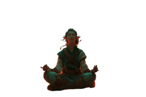 Calm Elf Meditating Vinyl Car Decal Sticker – Waterproof & UV-Resistant 2.986666666666667"