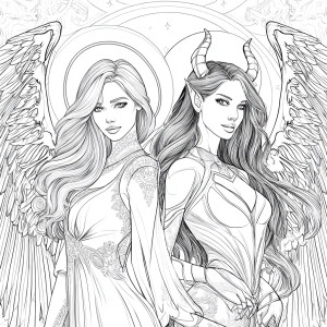 Angel And Devil V12 Vinyl Car Decal Sticker – Waterproof & UV-Resistant 3.4133333333333336"