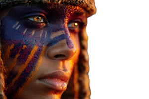 Tribal Women Sunset Vinyl Car Decal Sticker – Waterproof & UV-Resistant 2.986666666666667"