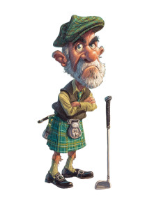 Golfer In Kilt Vinyl Car Decal Sticker – Waterproof & UV-Resistant 4.16"