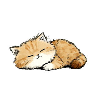 Sleeping Ginger Kitten V5 Vinyl Car Decal Sticker – Waterproof & UV-Resistant 3.4133333333333336"
