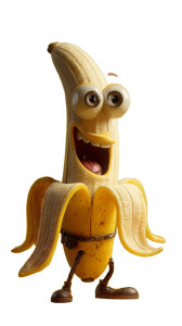 Cheeky Banana Character Vinyl Car Decal Sticker – Waterproof & UV-Resistant 9.706666666666667"