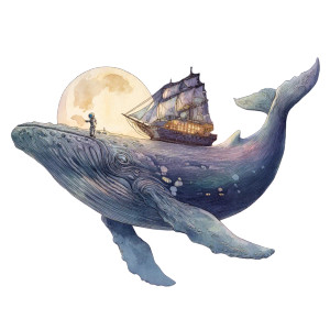 Cosmic Whale Pirate Vinyl Car Decal Sticker – Waterproof & UV-Resistant 3.4133333333333336"