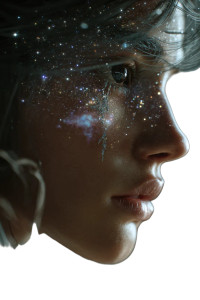 Ethereal Cosmic Portrait V2 Vinyl Car Decal Sticker – Waterproof & UV-Resistant 8.96"