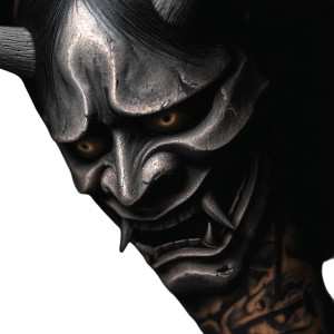 Hannya Mask Art V14 Vinyl Car Decal Sticker – Waterproof & UV-Resistant 3.4133333333333336"