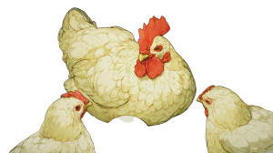Glowing Chicken Vinyl Car Decal Sticker – Waterproof & UV-Resistant 2.72"