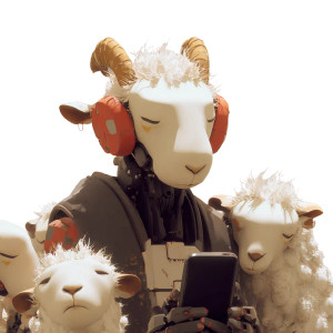 Electric Sheep Dream Vinyl Car Decal Sticker – Waterproof & UV-Resistant 3.4133333333333336"