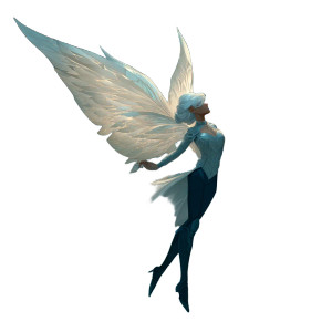 Ethereal Winged Female Vinyl Car Decal Sticker – Waterproof & UV-Resistant 3.4133333333333336"