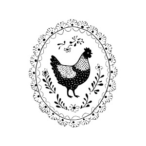 Hen Logo Vinyl Car Decal Sticker – Waterproof & UV-Resistant 6.826666666666667"