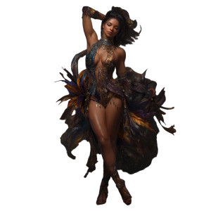 Dancing Carnival Woman Vinyl Car Decal Sticker – Waterproof & UV-Resistant 3.4133333333333336"