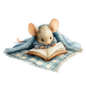 Baby Mouse Reading Vinyl Car Decal Sticker – Waterproof & UV-Resistant 6.826666666666667"